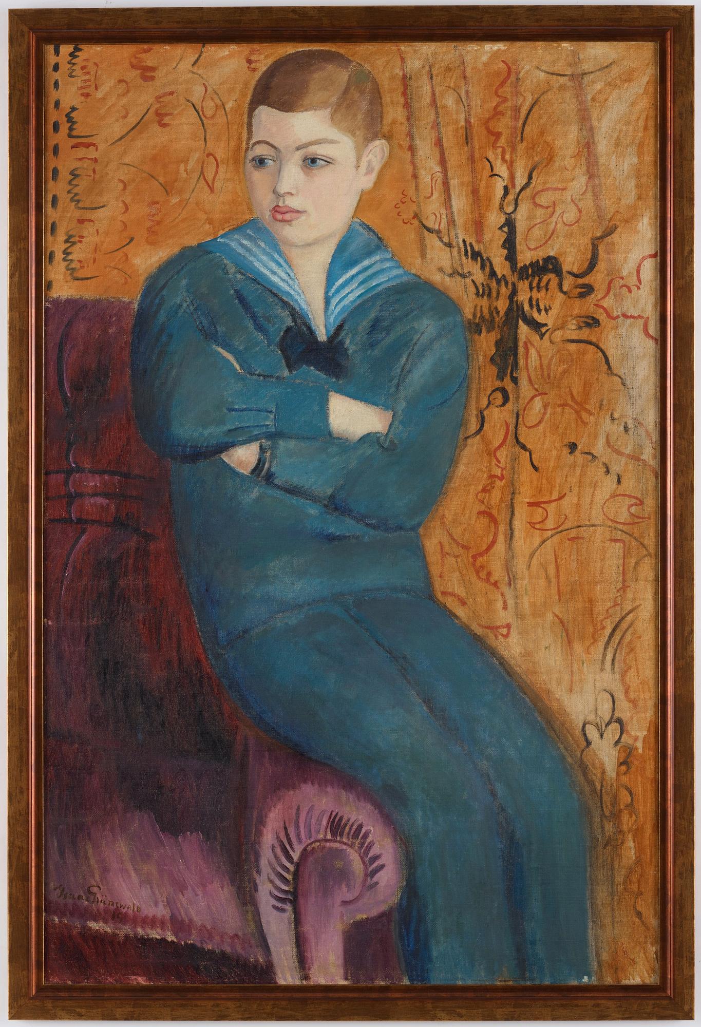 Isaac Grünewald, Gosse i sjömanskostym.