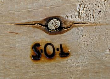 MATSALSBORD, rokokostil, grå-/grönmålning, sannolikt Solgården, 1900-talets senare del. L 370.