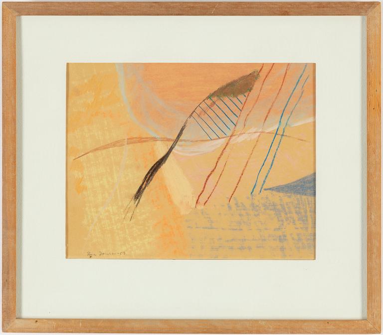 RUNE JANSSON, crayon on paper, signed and dated 1953.