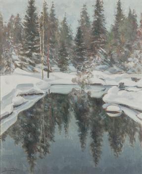 Berndt Lagerstam, Wintry forest landscape.