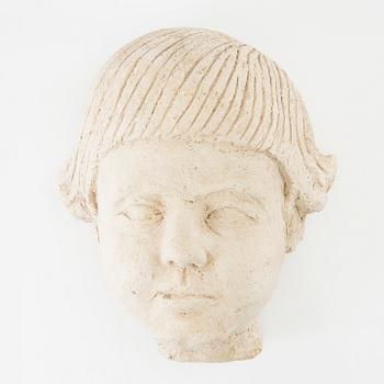 Gunnar Nylund, skulptur, flickansikte, egen verkstad.