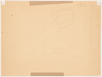 CO Hultén, gouache on cardboard, signed and executed 1961.