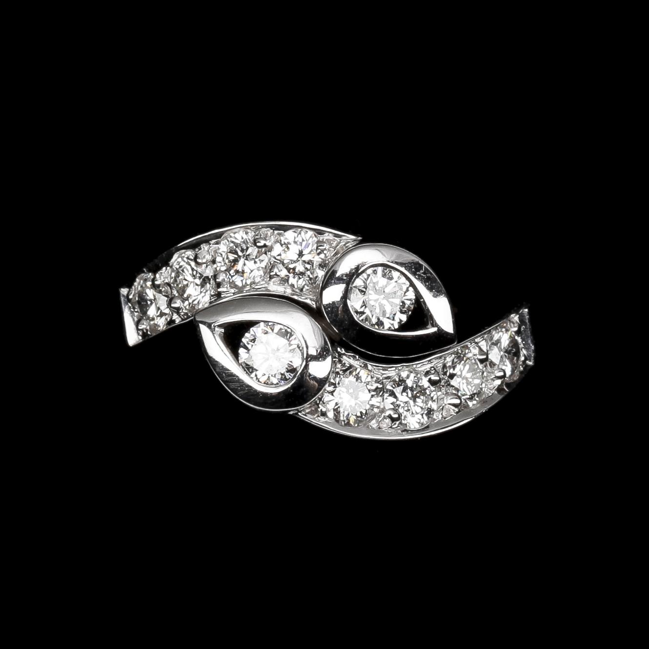 RING, brilliant cut diamonds, tot. 0.75 cts.