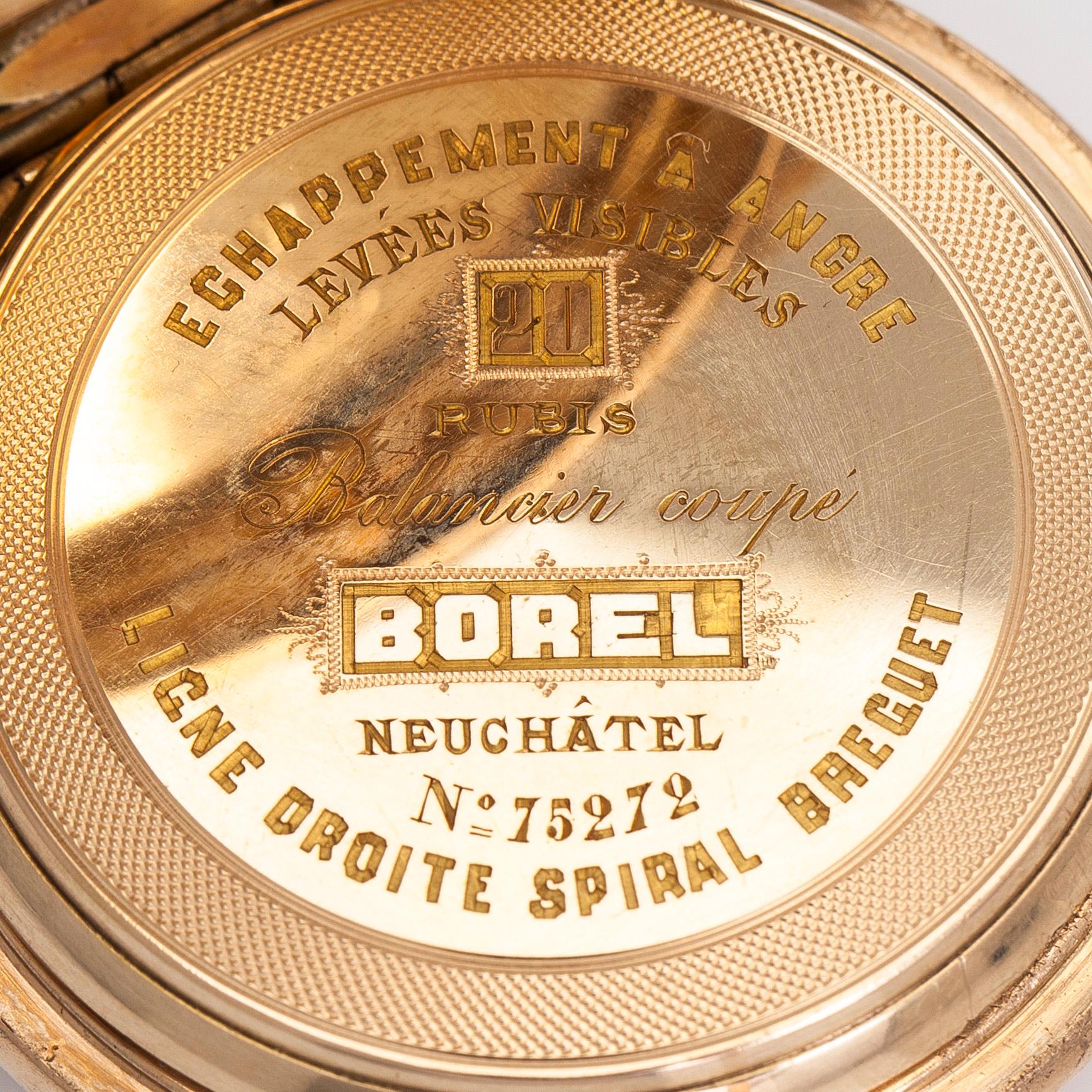 Borel Neuchatel, pocket watch, hunter, 37.5 mm.
