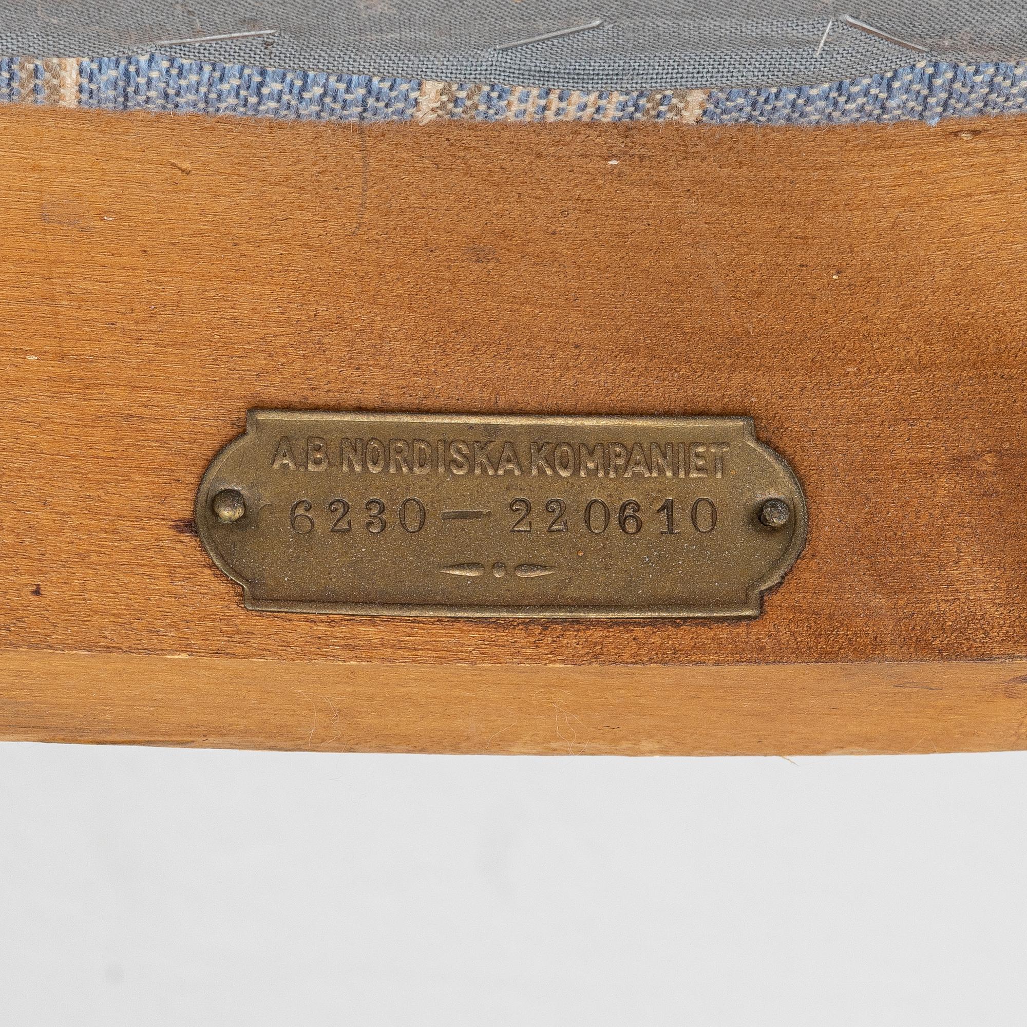 A pair of armchairs, Nordiska Kompaniet, first half of the 20th century.