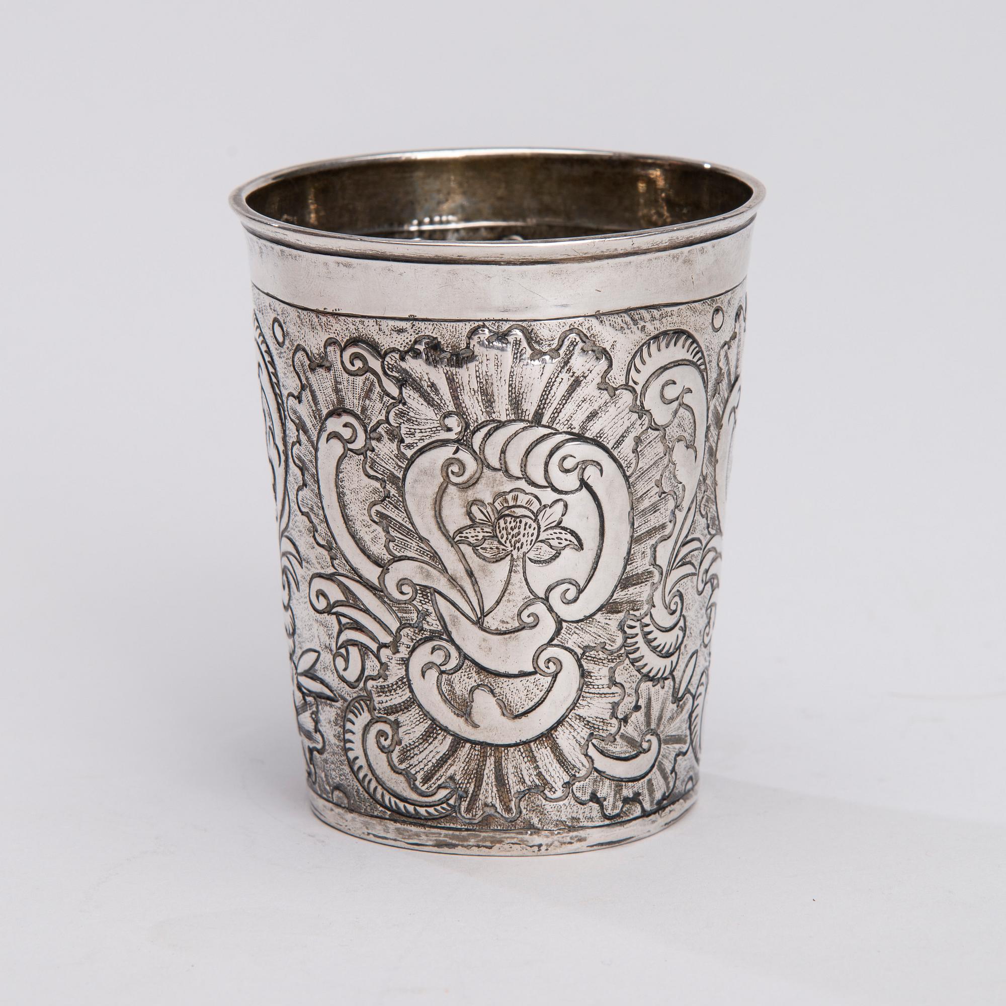 BÄGARE, silver, Moskva 1700-tal, vikt 70 g.
