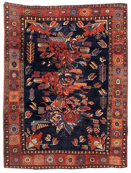 285. An antique Afshar rug, southeastern Iran, c. 206 x 156 cm.