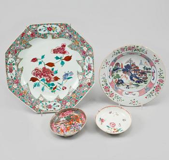 PARTI PORSLIN, 4 delar, Kina, 1700-tal.