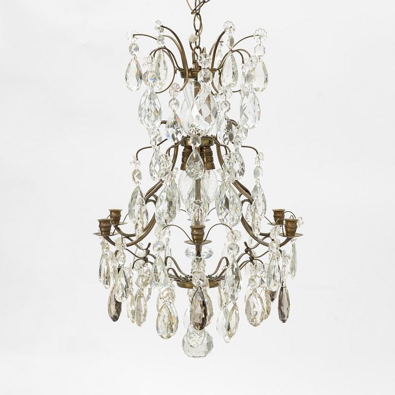 A chandelier, Rococo style, mid-20th century.