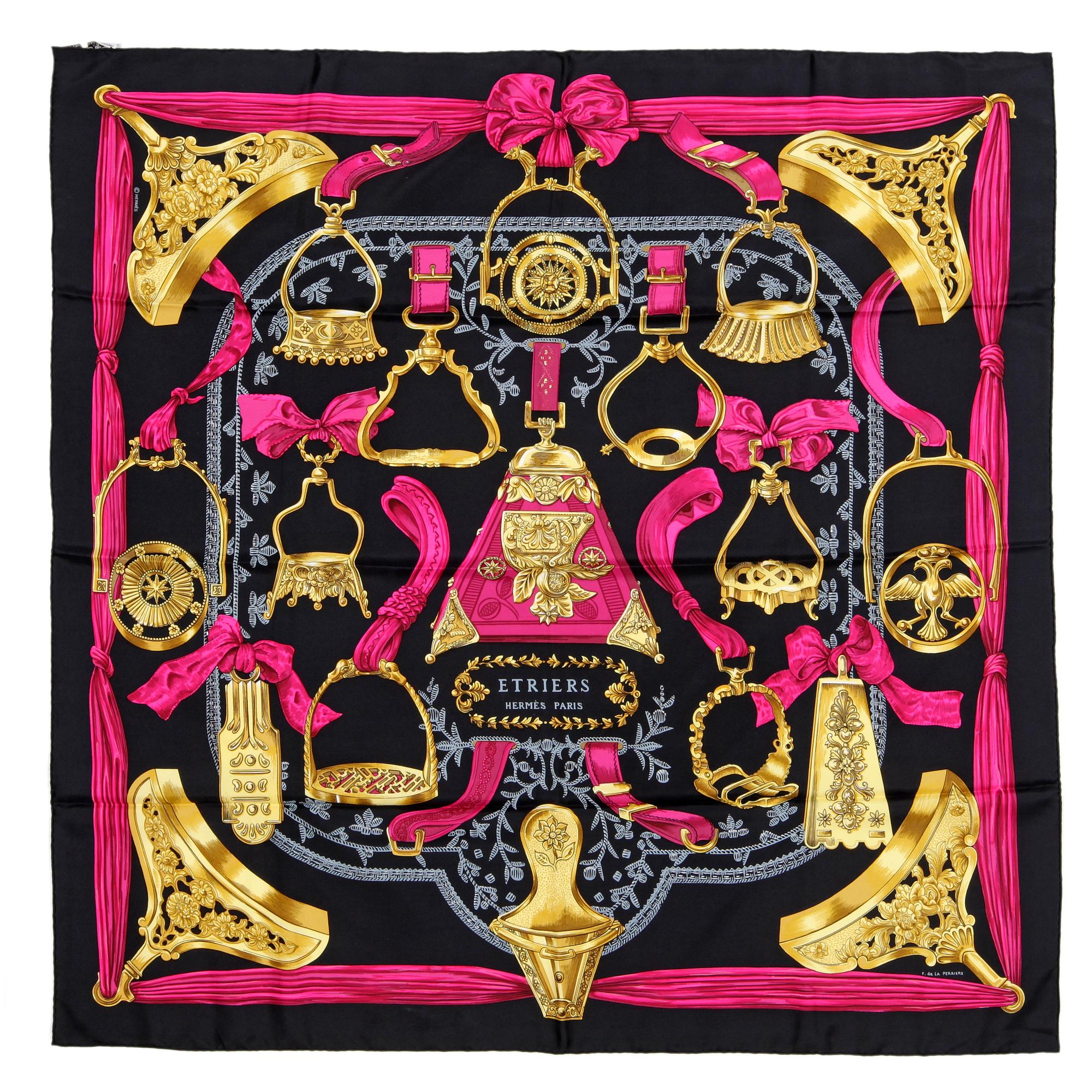 HERMÈS, scarf, "Etriers".