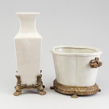 YTTERFODER, JARDINIERE, 5 ST. porslin, G&C, Danmark, 1900-talets andra hälft.