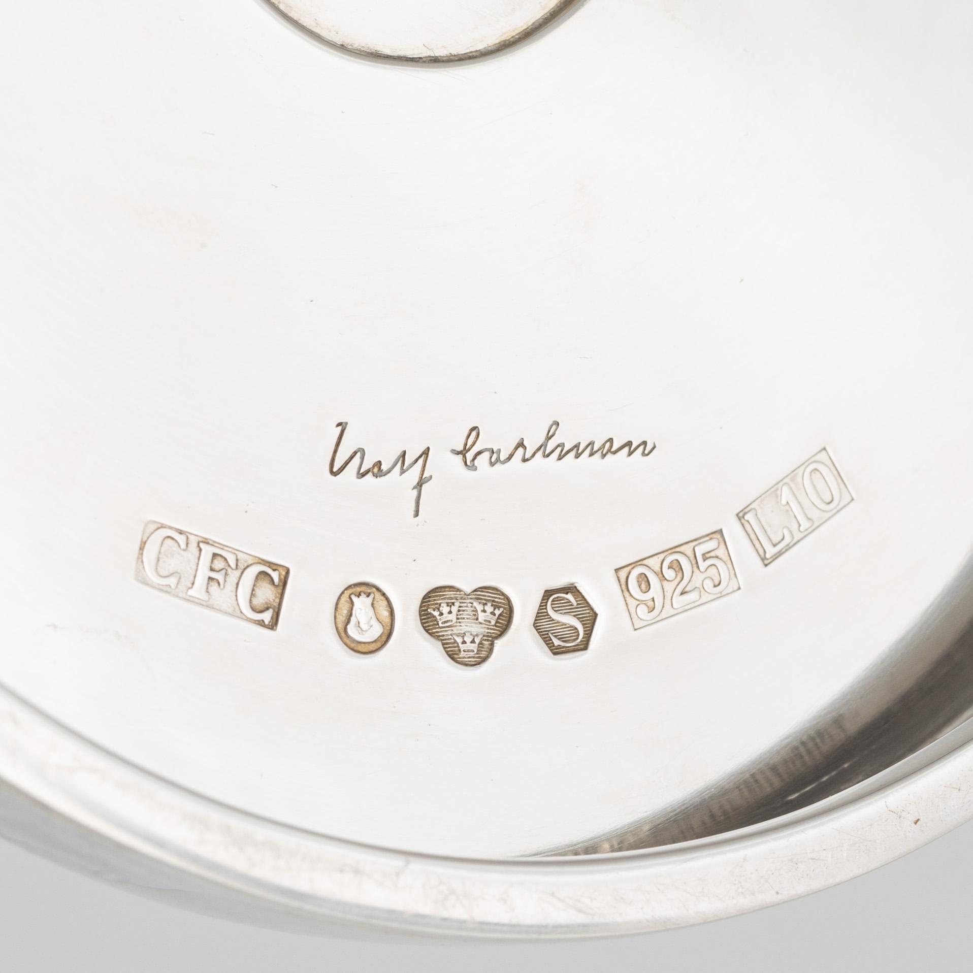 Rolf Carlman, ljusstakar, ett par, silver, CF Carlman, Stockholm 1985.