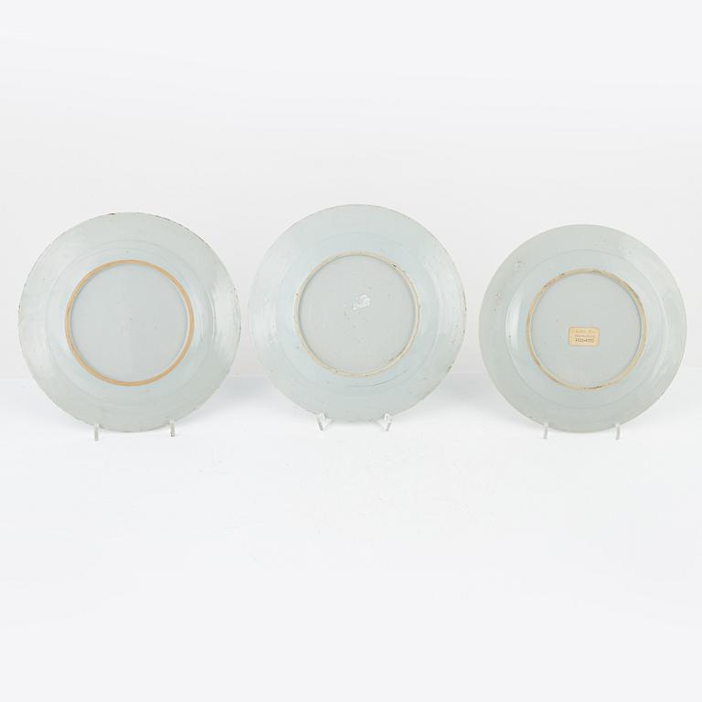 Nine Blue and White Porcelaine Plates, China, 18th-19th century.