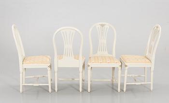 A Swedish gustavian style 5 pcs dining furniture.