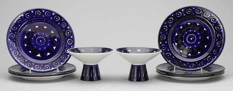 SERVISDELAR, 8 delar, porslin, "Valencia" Ulla Procopé, Arabia, Finland.