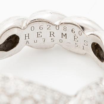 Hermès ring 18K vitguld med runda briljantslipade diamanter.
