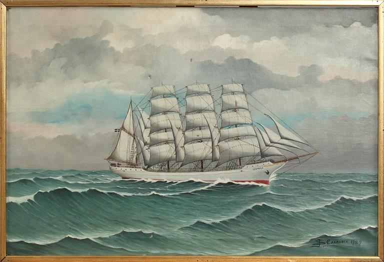 OKÄND KONSTNÄR, olja på duk, sign J S Carlander, dat 1929.