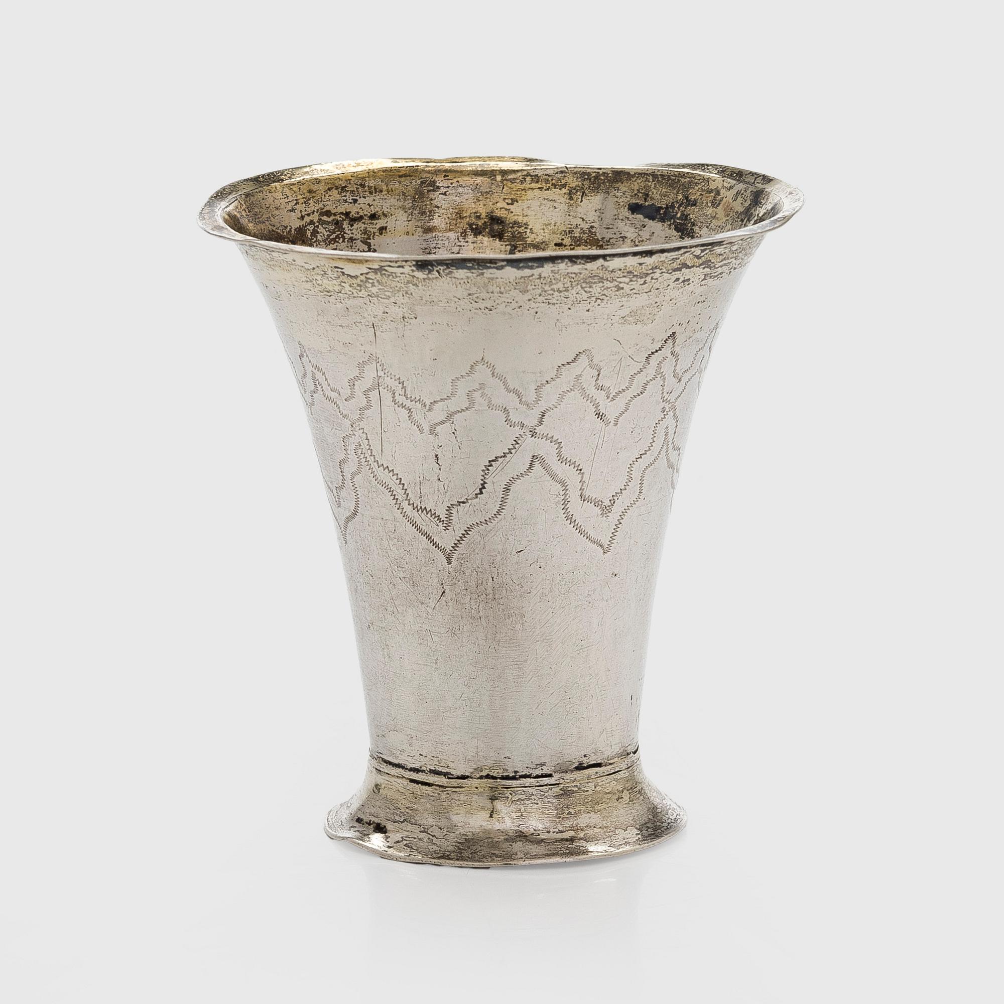 An early 19th-century silver beaker, maker's mark of Jacob Johan Jankes, Turku 1803.