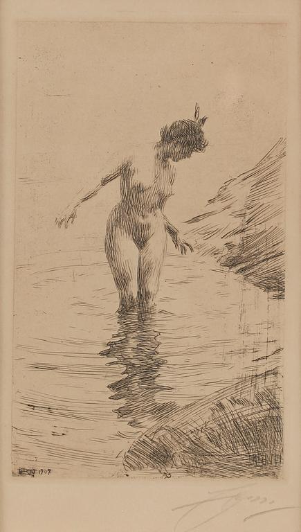 ANDERS ZORN, etsning, signerad.