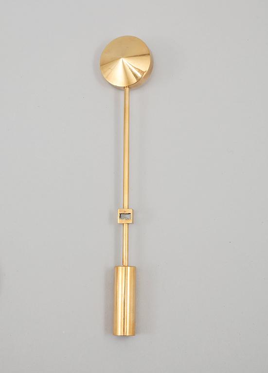VÄGGLJUSSTAKAR, 3 st, mässing, "Pendel", Pierre Forsell, Skultuna, 1900-talets andra hälft.