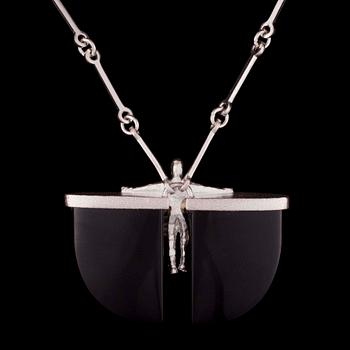 HÄNGSMYCKE, Black Ikaros, sterlingsilver, onyx. Björn Weckström Lapponia.