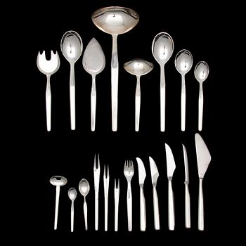 BESTICKUPPSÄTTNING, 124 delar, silver, "Marski", Tapio Wirkkala, Kultakeskus Tavastehus, 1960-tal. Silvervikt  ca 3340g.
