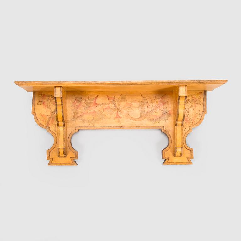 Wall-mounted shelf, early 20th century.