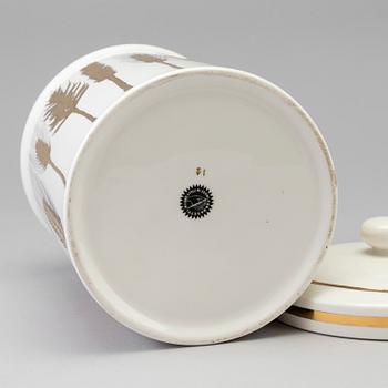 FORNASETTI, burk med lock, flintgods, Milano, Italien.