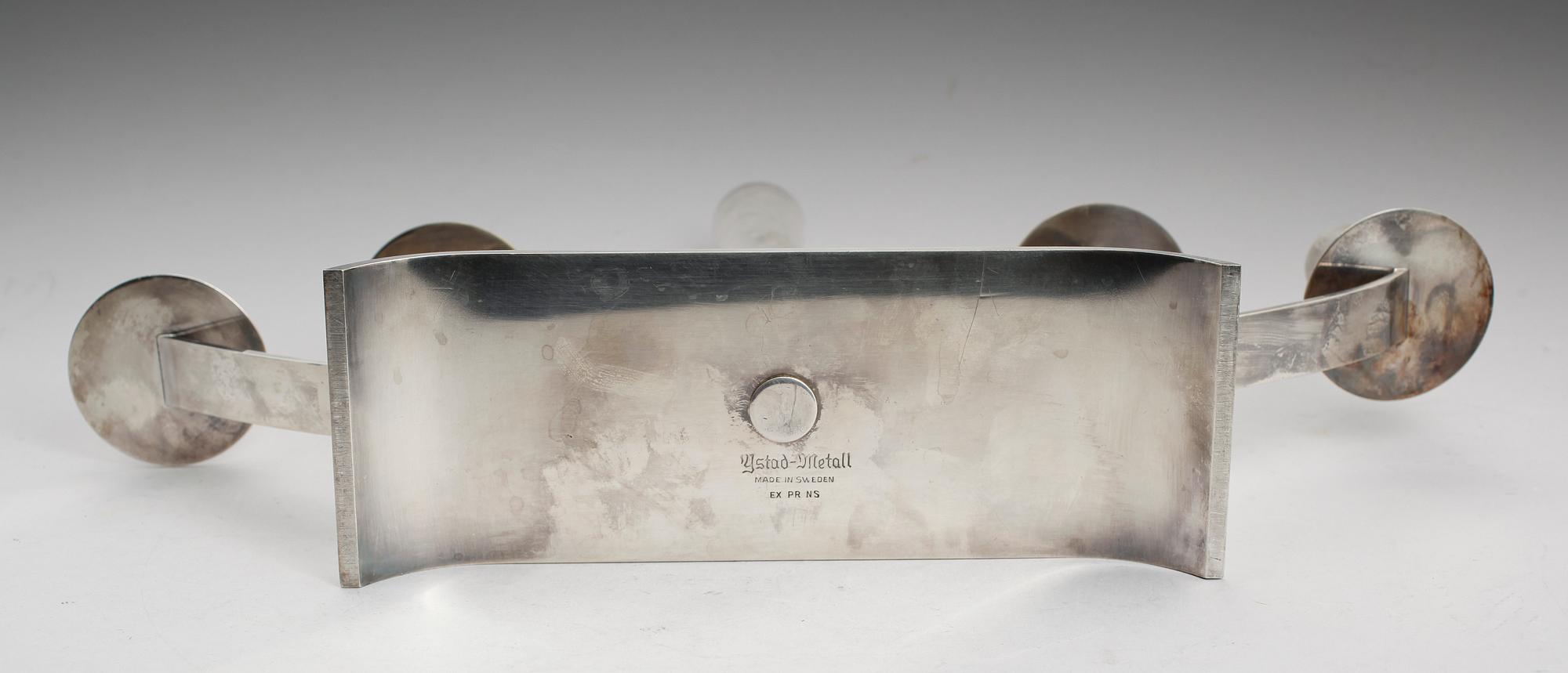 KANDELABER, nysilver, Ystad Metall, 1900-talets andra hälft.