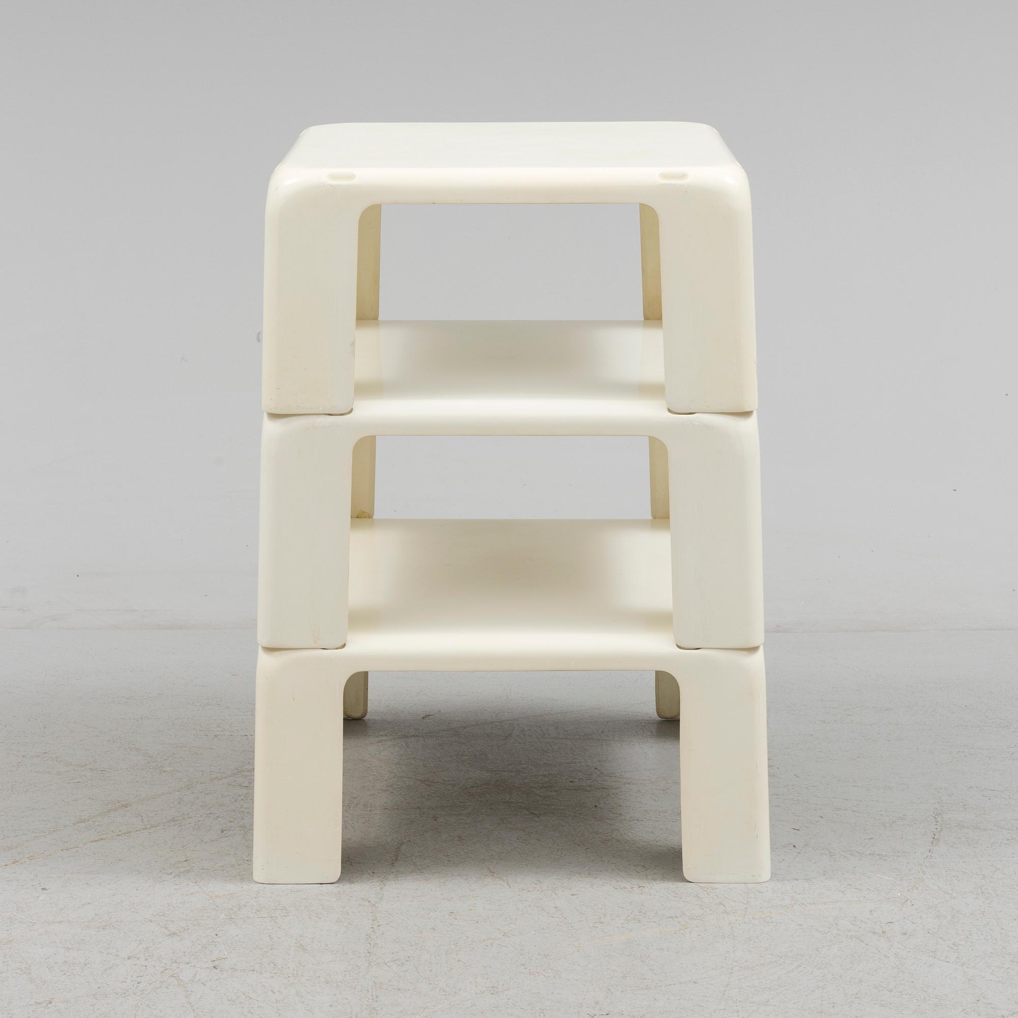 MARIO BELLINI, a set of three plastic coffee tables from C&B, Italy, second half of the 20th century.