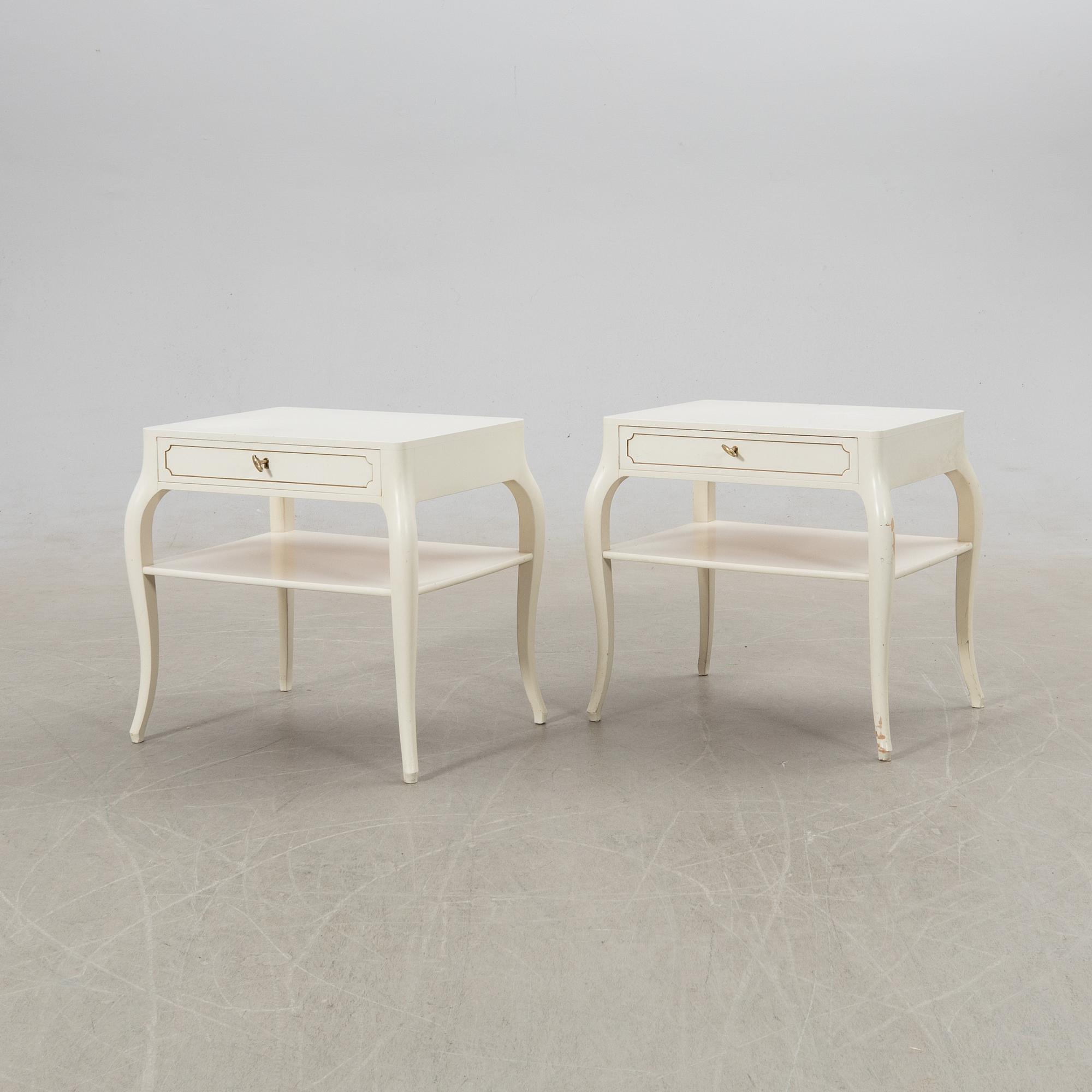 Bedside tables, a pair, mid-20th century.