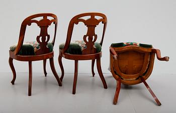 STOLAR, 3 st, sk Göteborgsstolar, 1800-talets andra hälft.