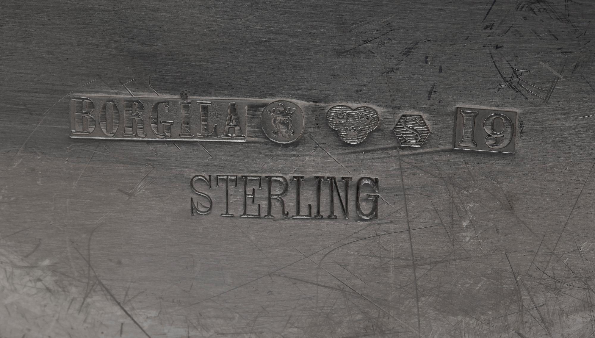 TALLRIK, sterling silver, Borgila, Stockholm 1959. Tot vikt ca 614 g.
