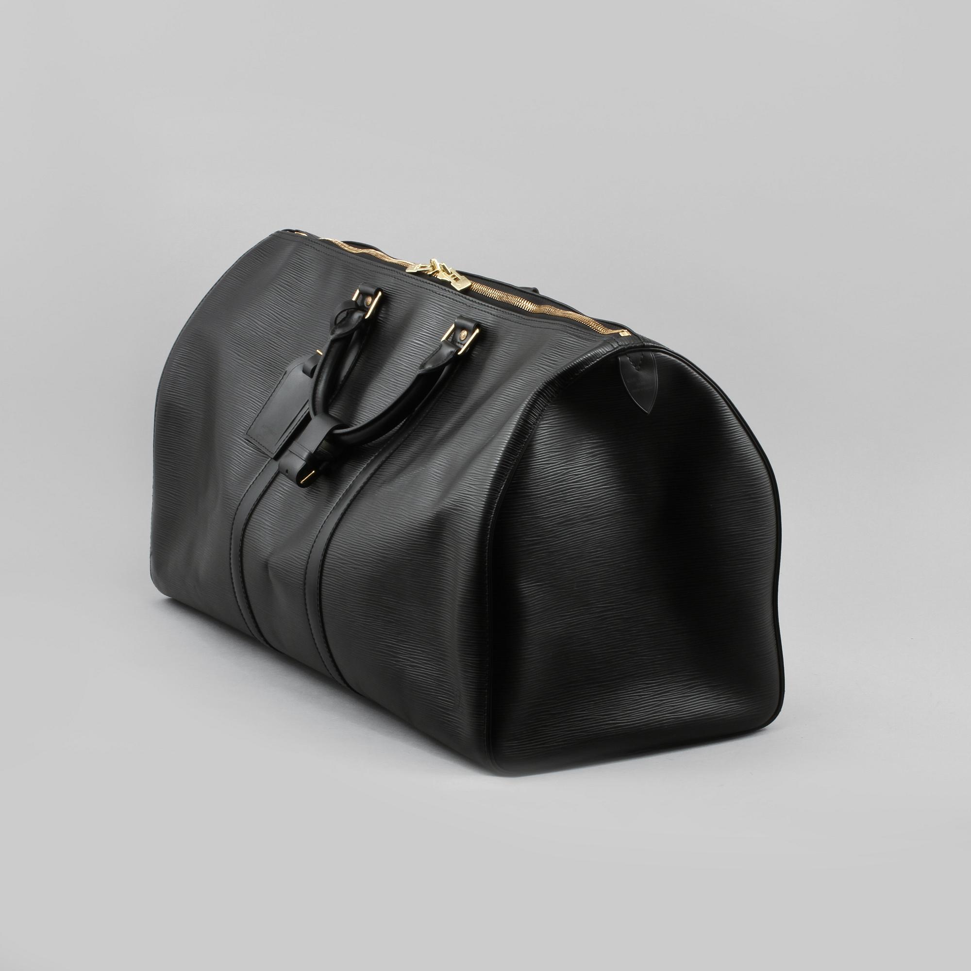 VÄSKA, "Keepall 55 Epi Black", Louis Vuitton,