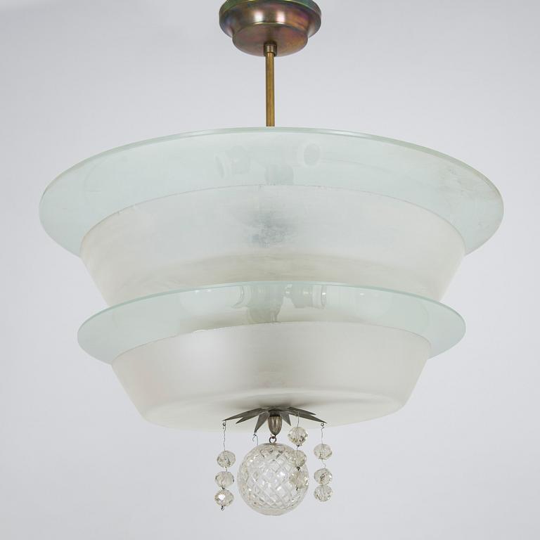 A pendant Art Deco ceiling light, 1920-30s.