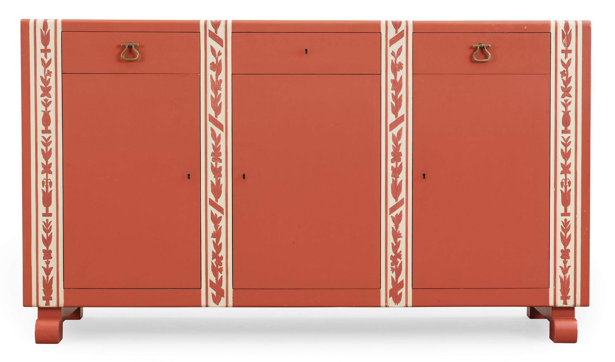 A Carl Malmsten lacquered and carved sideboard, Stockholm probably 1930's.