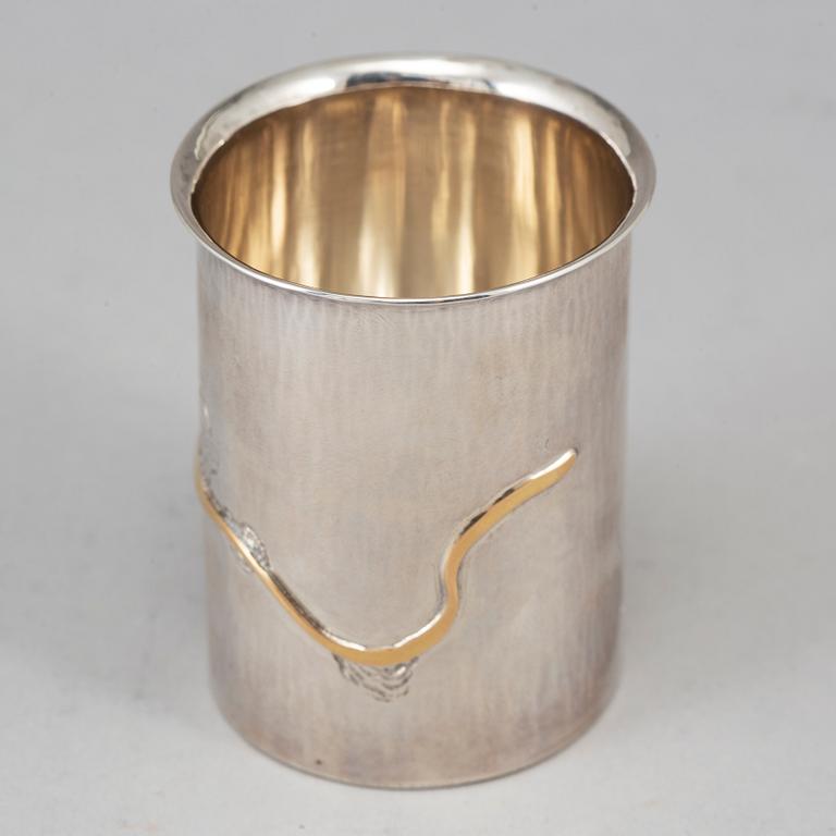 OLLE OHLSSON, a silver beaker, Stockholm 1985.