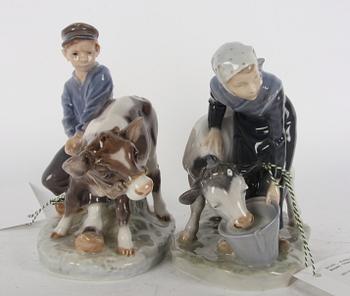 FIGURINER, 2 st, porslin, Royal Copenhagen.