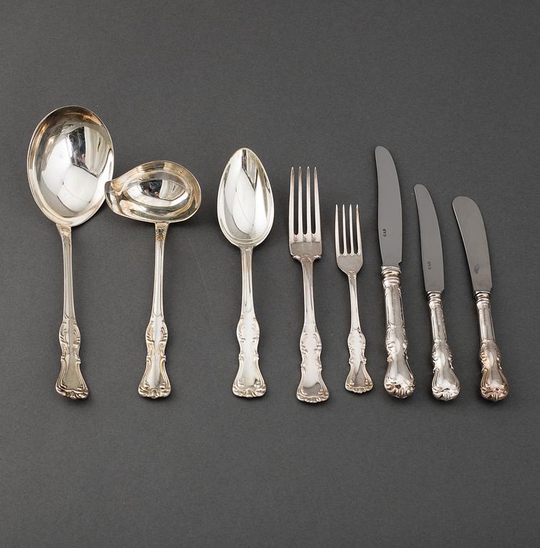 GAB, a part 'Prins Albert' silver cutlery, Stockholm, 1980/90s (64 pieces).