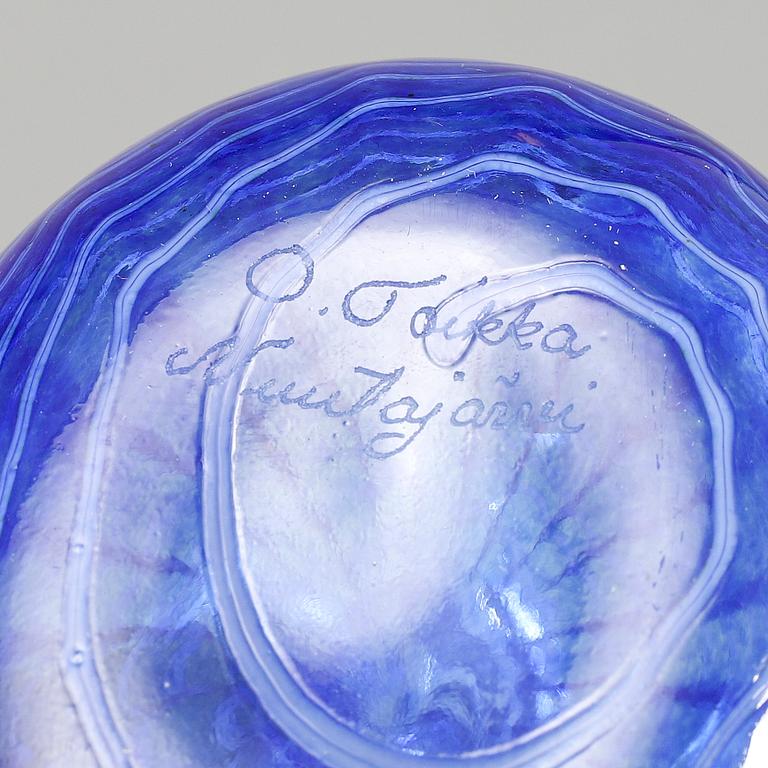 OIVA TOIKKA, a glassbird, Bluebird (Sinisulka) 1991–, signed O.Toikka, Nuutajärvi.