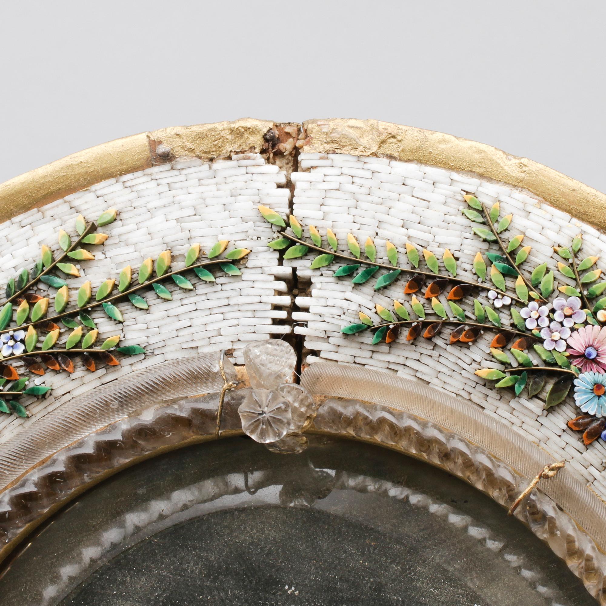 SPEGEL, mikromosaik, Italien, omkring år 1900.