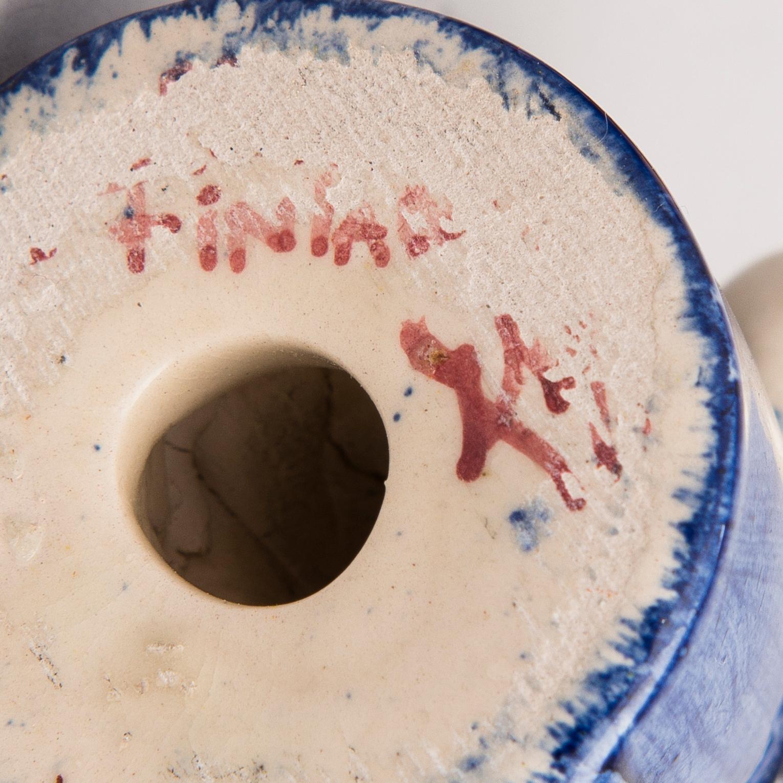 BIRDIE SAHLBERG, and ORVOKKI "OKKI" LAINE attributed to, ceramic figurines, 1+3 pcs, mid-20th century.