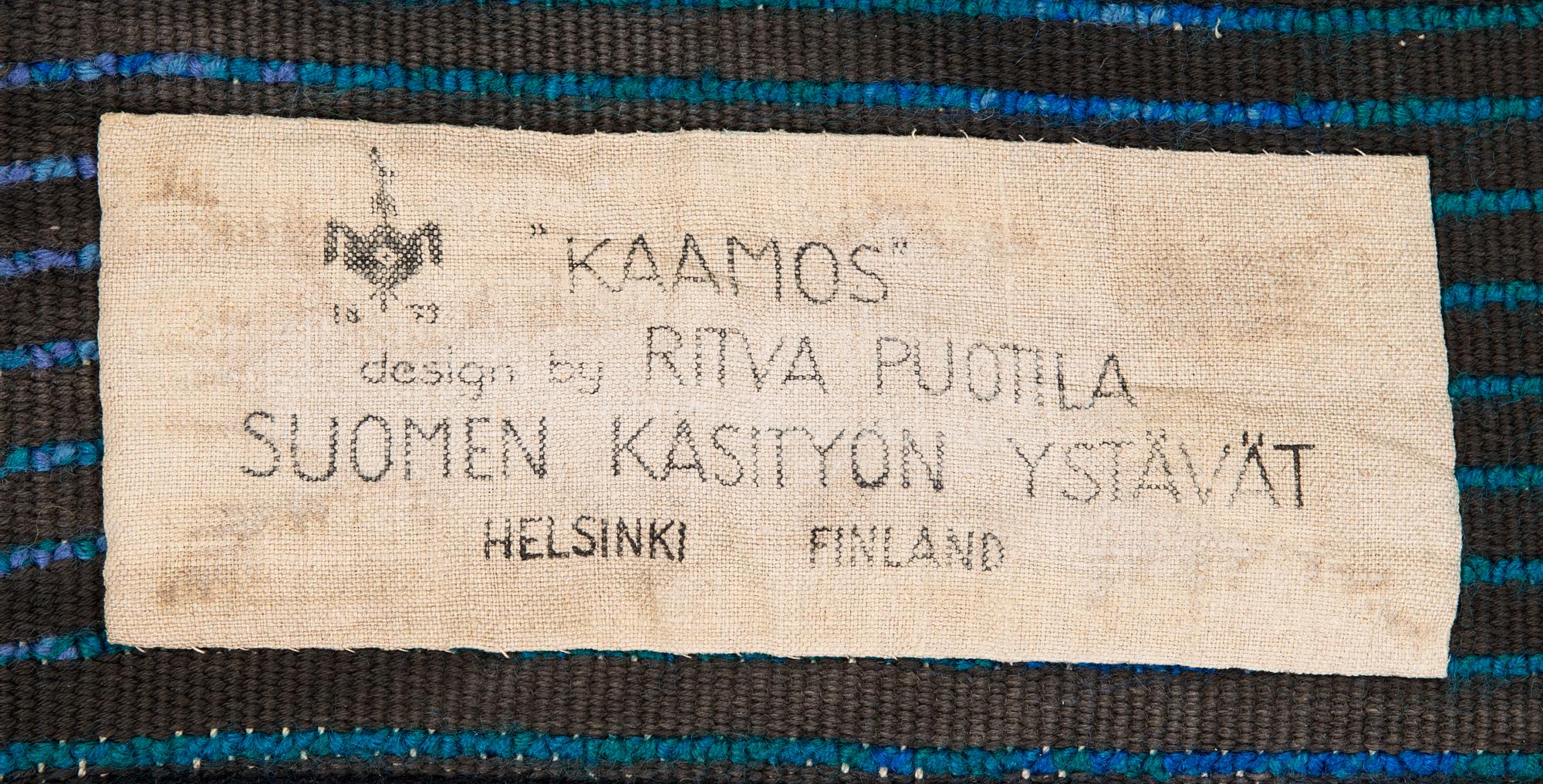 Ritva Puotila, rya, för Finska handarbetets vänner. Ca 200 x 120 cm.