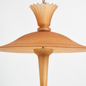 Edward Hald, a chandelier model "HD 55", Orrefors, ca 1928.