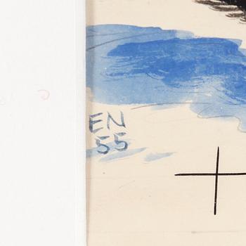 EINAR NORELIUS, two watercolor childrens book illustrations, one signed.