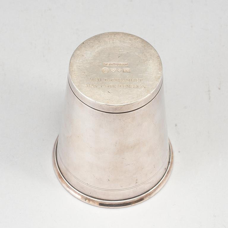 A Swedish 20th century silver vase/beaker, mark of WA Bolin, Stockholm 1964.