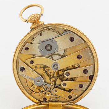 Pocket watch, 18K gold, 46 mm.