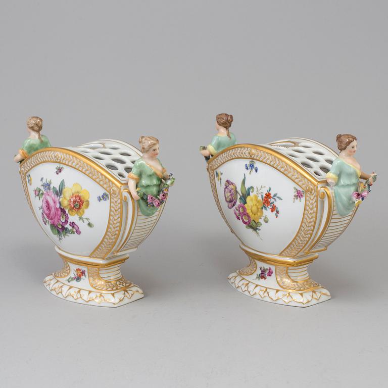 A pair 20th century porcelain of vases, Royal Copenhagen.