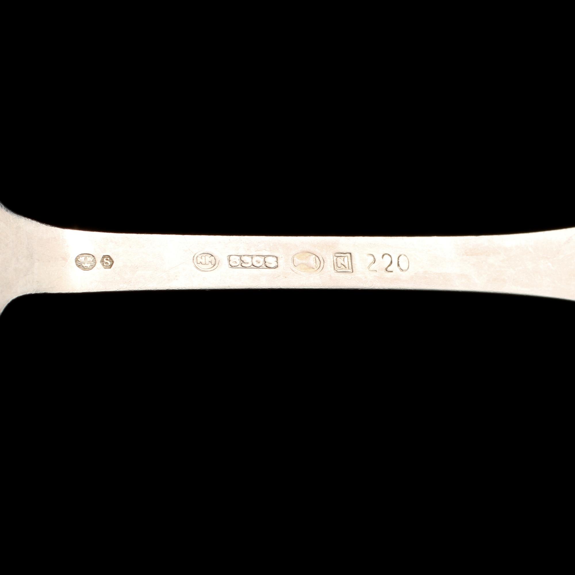 PARTI BESTICK, 38 st, silver, 1700/1800/1900-tal. Vikt ca. 784g.