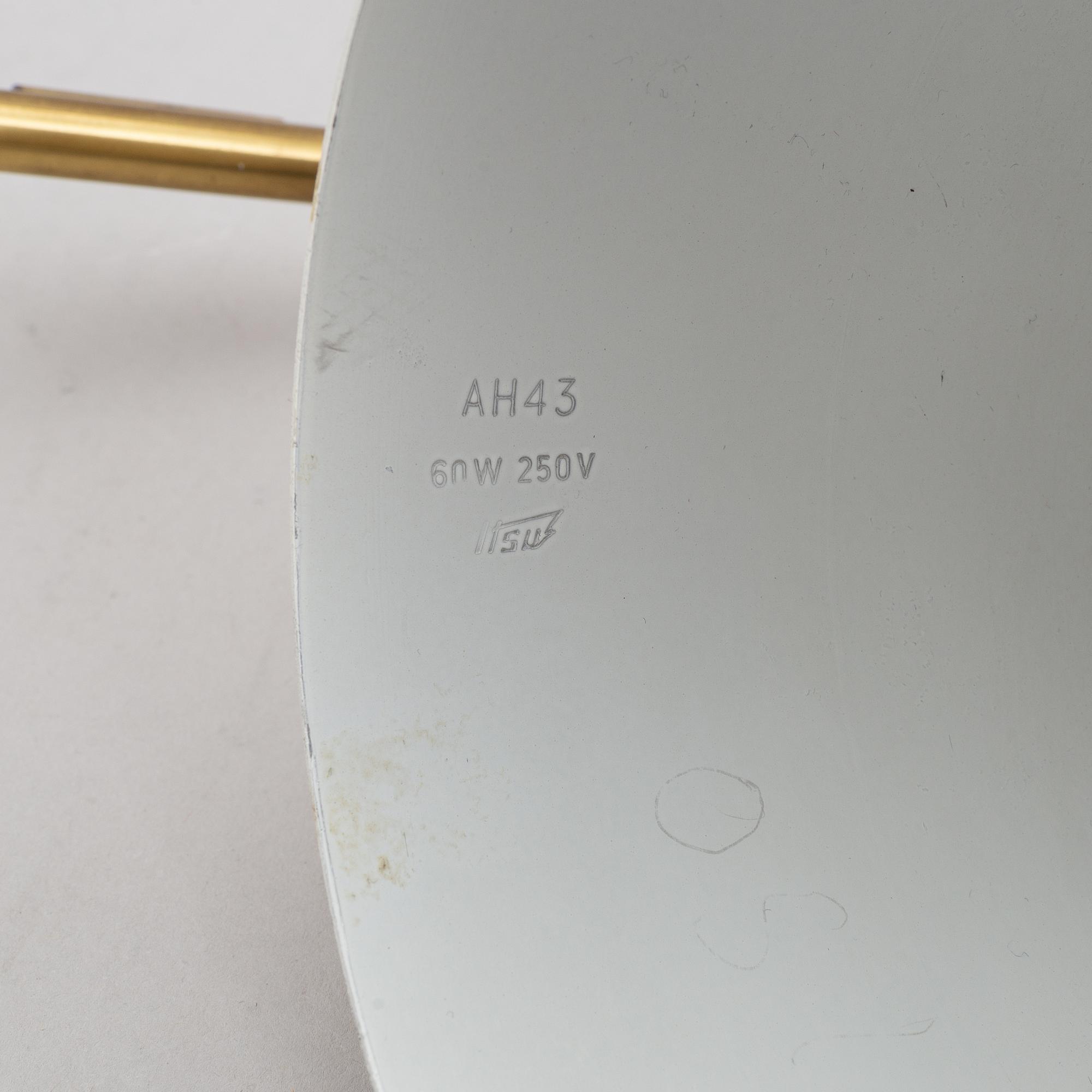 A pair of wall lights, model AH 43, produced by Itsu, 1950-60s.